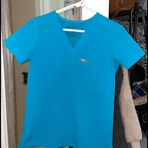 Figs Catarina One Pocket scrub top- XXS- Teal
